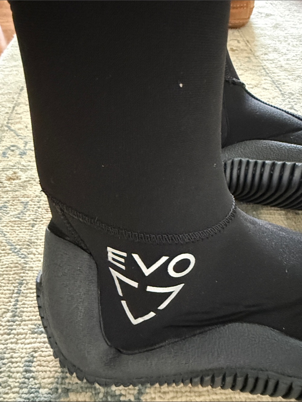 Evo Men's Black Neoprene Swim Boots - Lightweight Water Socks